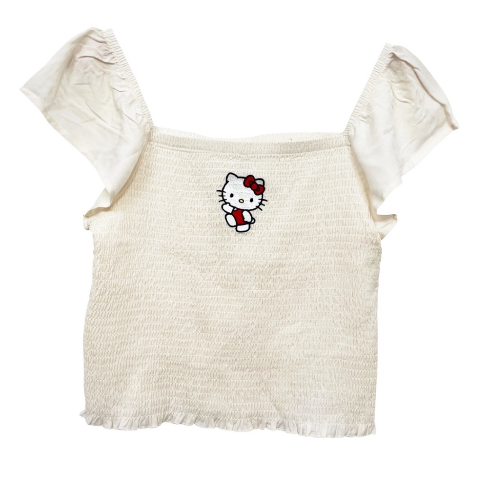 NWOT Hello Kitty Smocked Cropped Tank Top Small